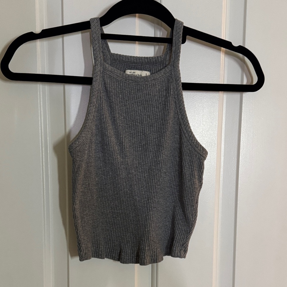 Abercrombie & Fitch Charcoal Ribbed Tank Top